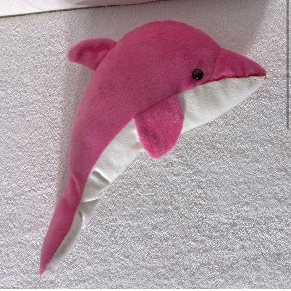 5/$25 Pink White Plush Dolphin Stuffed Animal - Picture 2 of 12